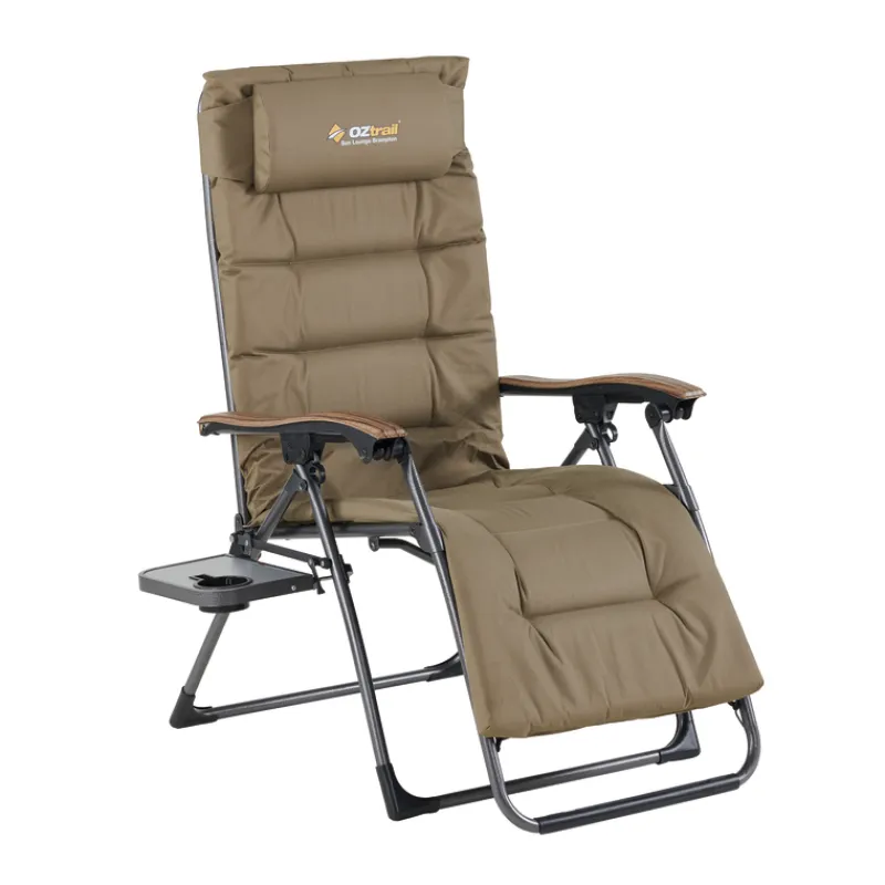 Chairs<OZtrail Brampton Sun Lounge - Tan